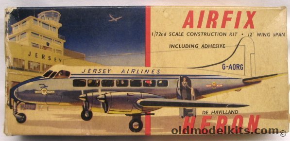 Airfix 1/72 De Havilland Heron Jersey Airlines with Airline Brochure or RAF Queen's Flight, 381 plastic model kit